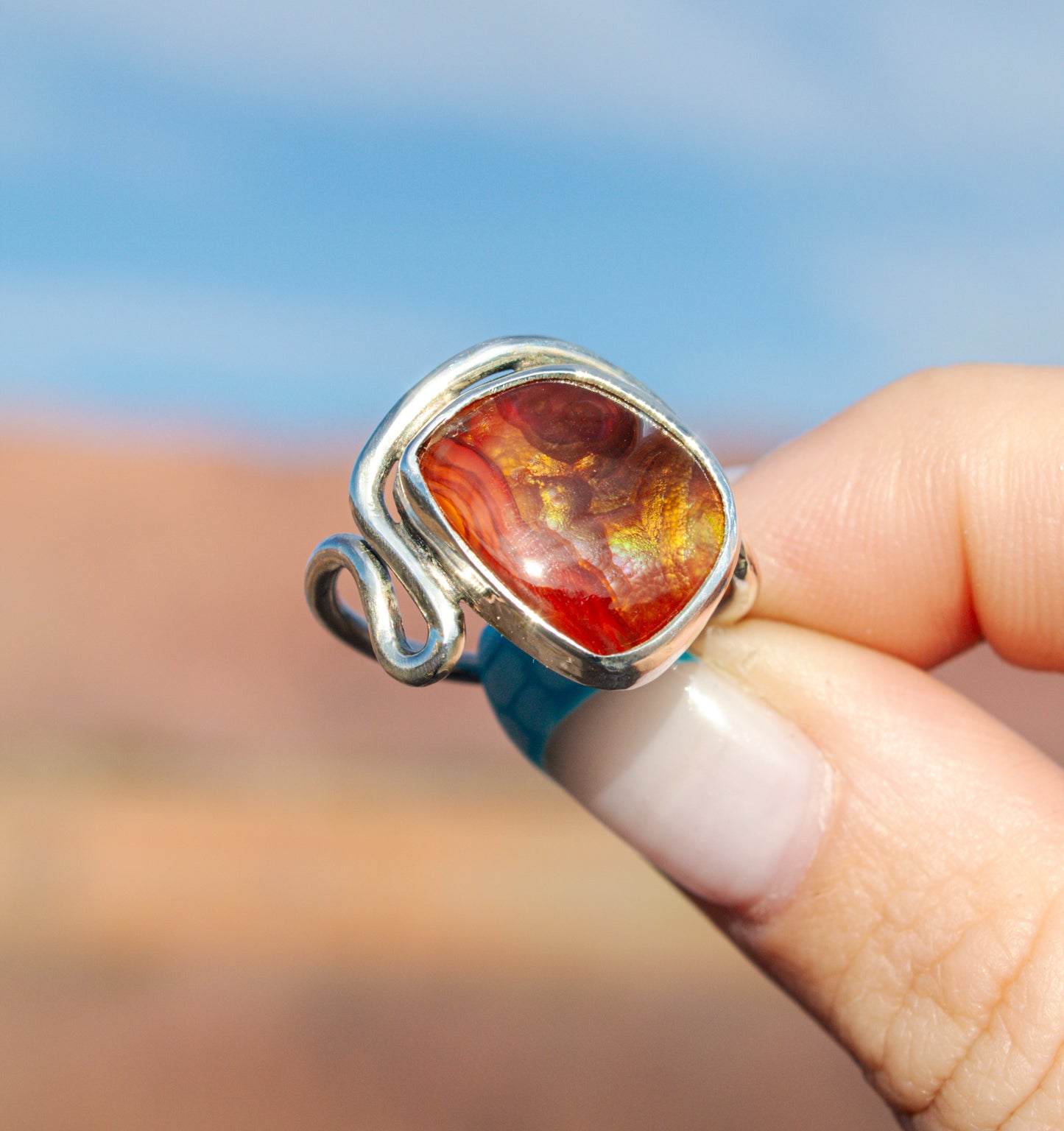 Fire Opal Ring Size 7