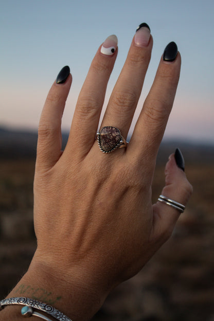 The Red Mineral Ring Size 8