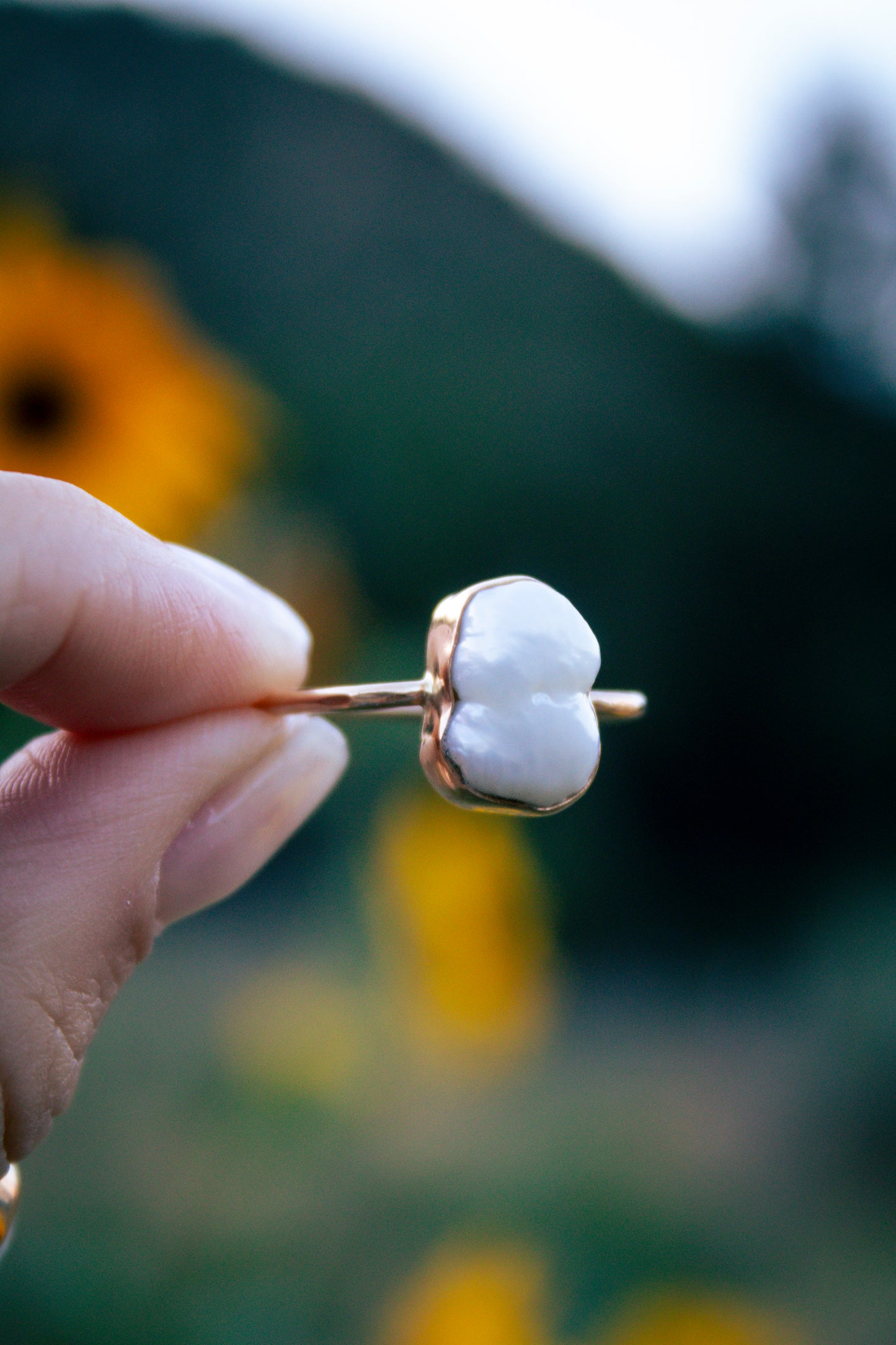 Golden Pearl Rings