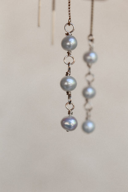 July Earring of the Month: Sundrop Pearl Threader Earrings