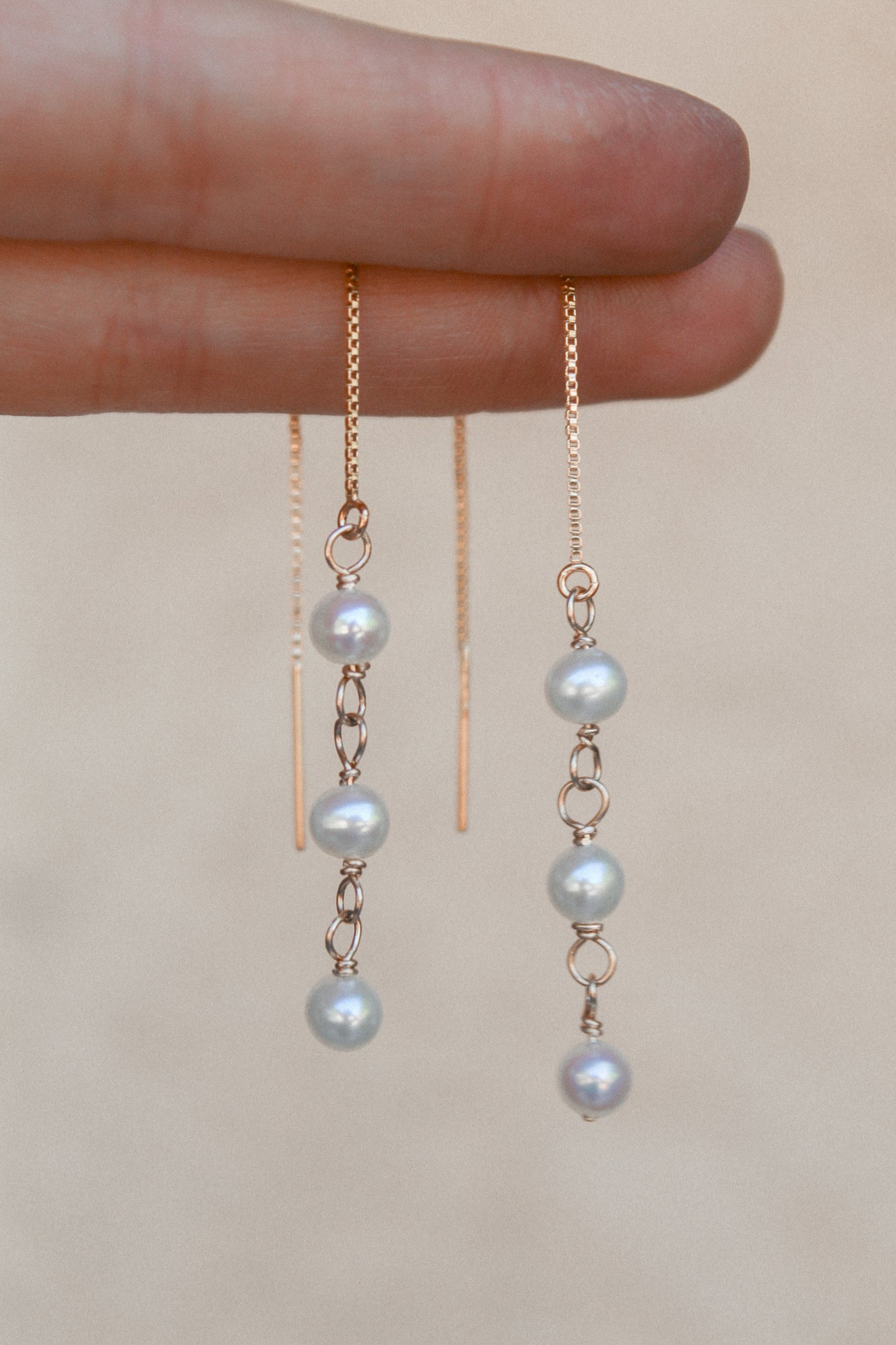 July Earring of the Month: Sundrop Pearl Threader Earrings