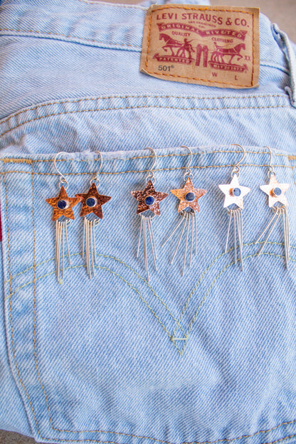 July Earring of the Month: Stars and Stripes Mixed Metal Lapis Earrings