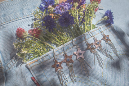 July Earring of the Month: Stars and Stripes Mixed Metal Lapis Earrings