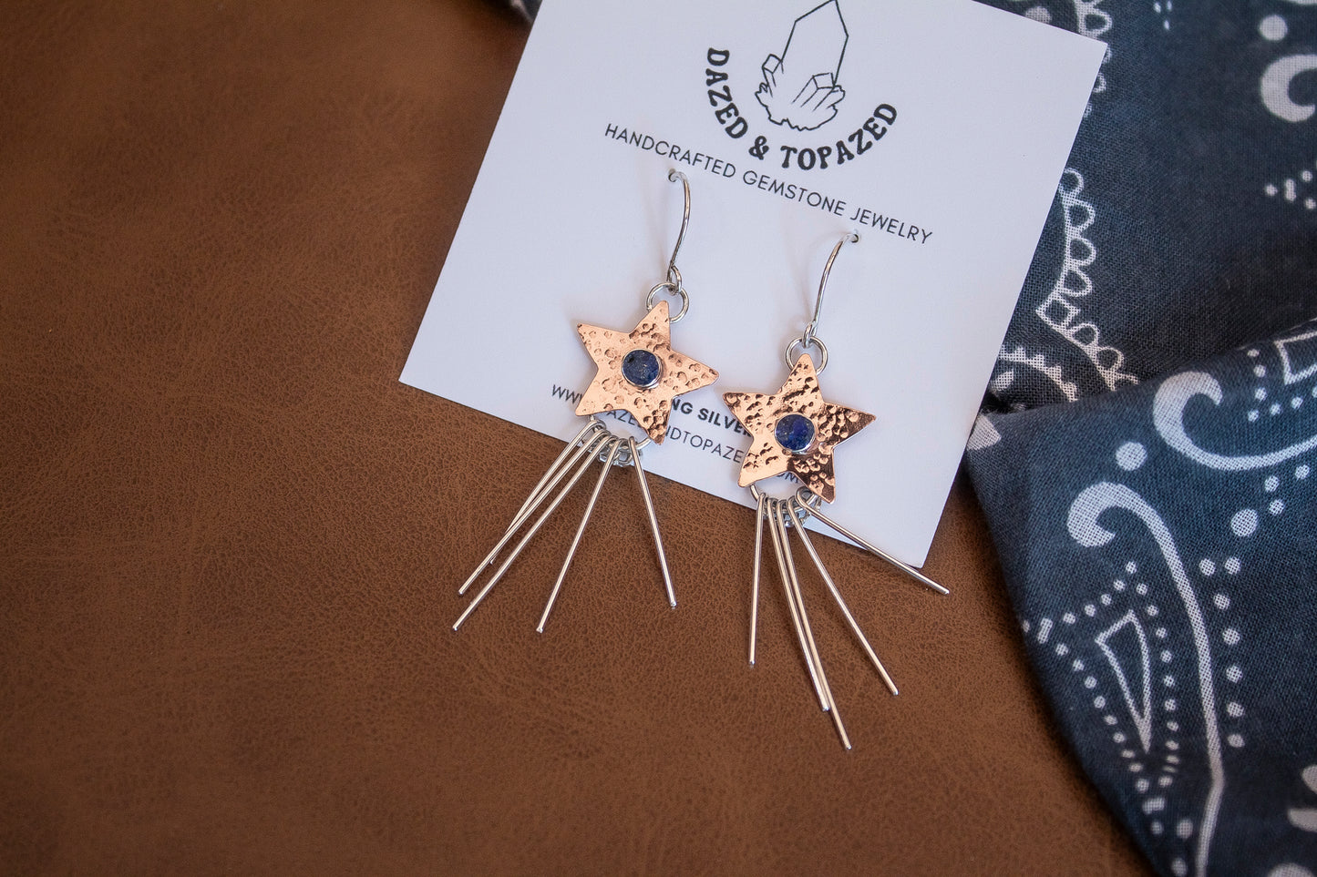 July Earring of the Month: Stars and Stripes Mixed Metal Lapis Earrings