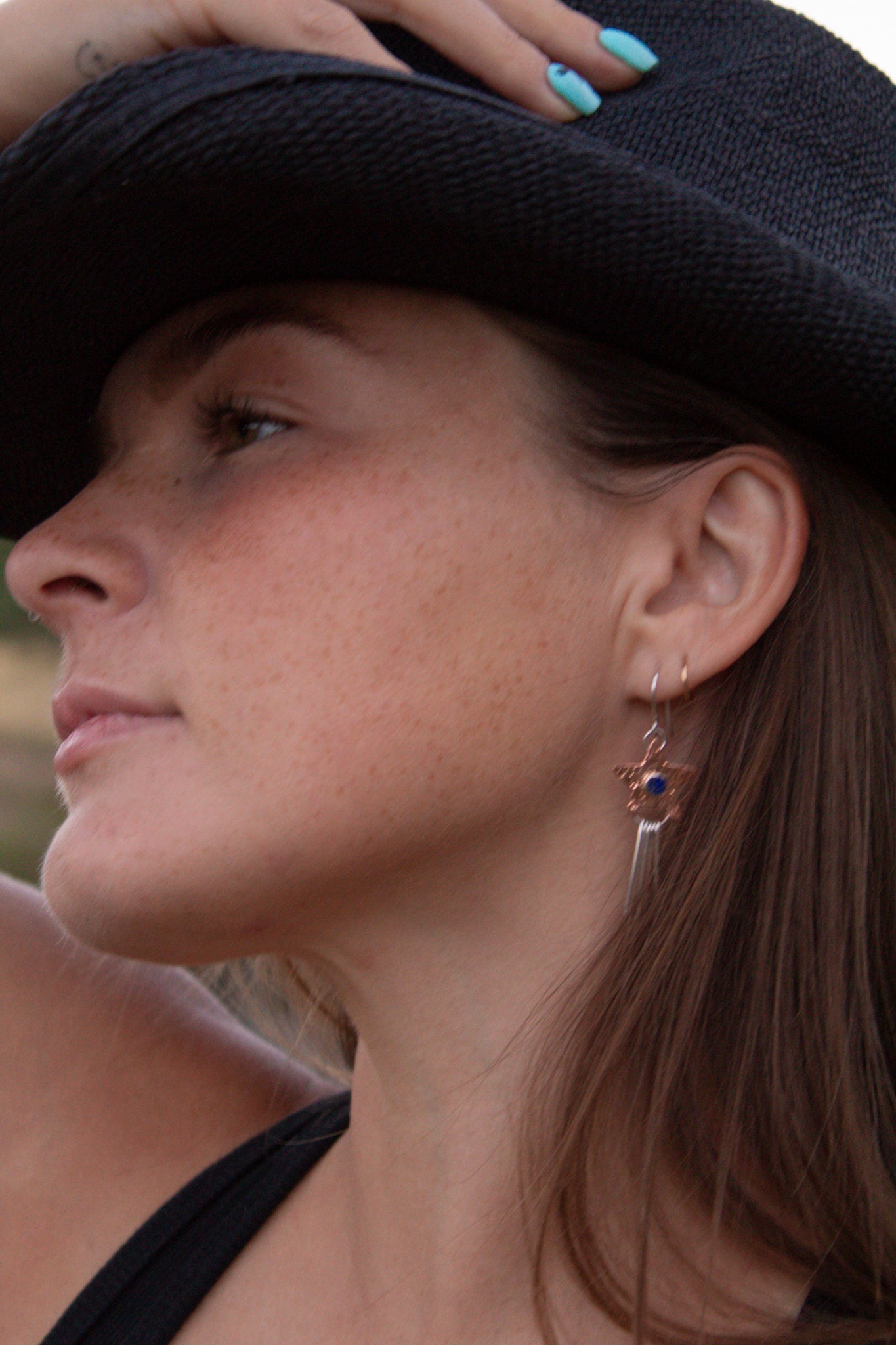 July Earring of the Month: Stars and Stripes Mixed Metal Lapis Earrings