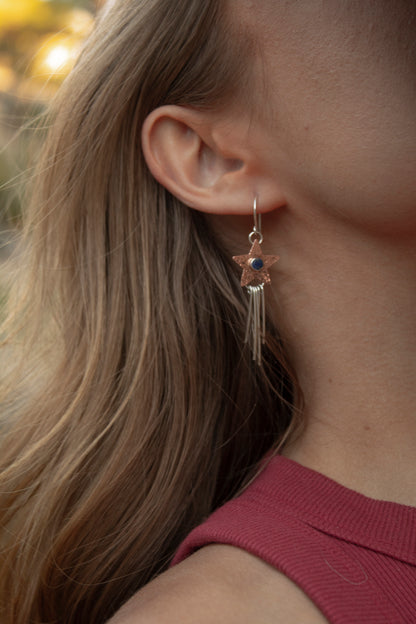 July Earring of the Month: Stars and Stripes Mixed Metal Lapis Earrings
