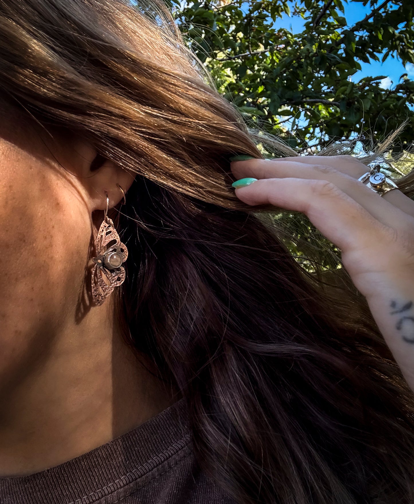May Earring of the Month: Copper Sunstone Butterfly Earrings