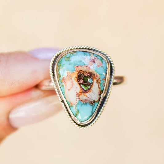 Roped Turquoise Ring size 11.5