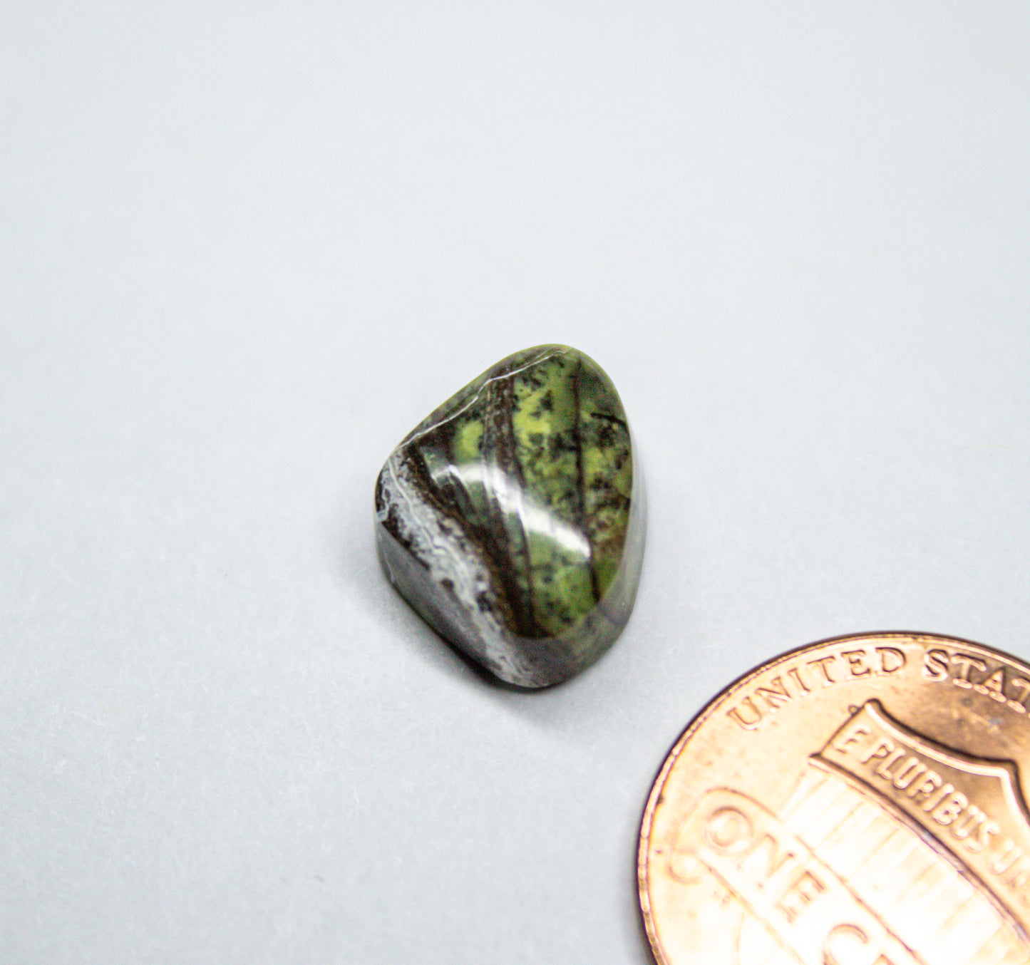 Serpentine Cabochon with Quartz Veining