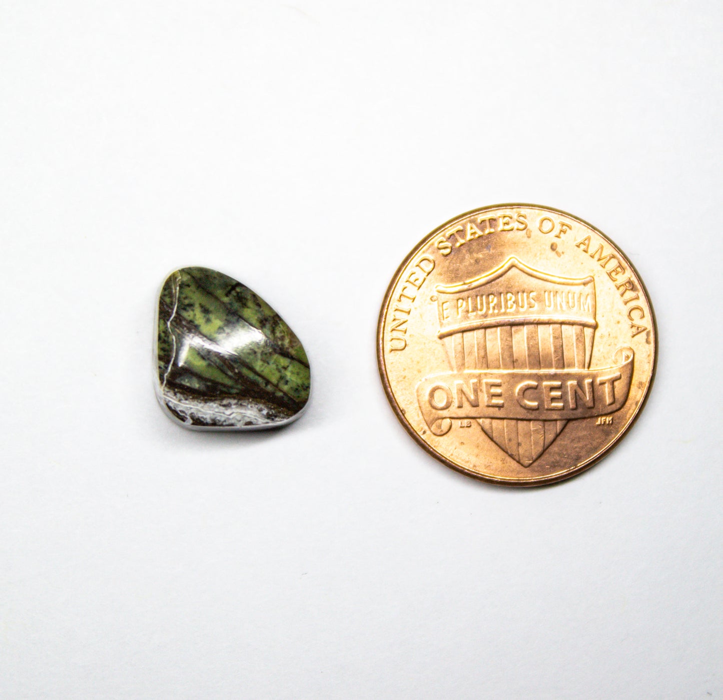 Serpentine Cabochon with Quartz Veining