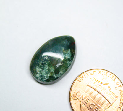 Blue Green Moss Agate Cabochon