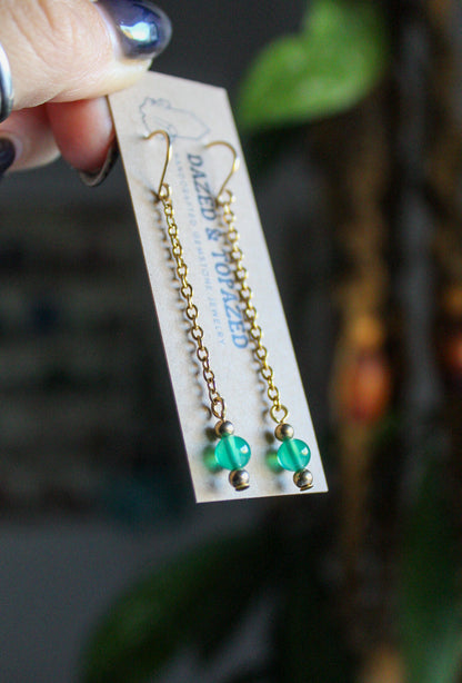 Gemstone Pendulum Earrings
