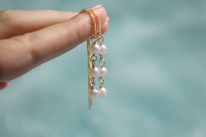 July Earring of the Month: Sundrop Pearl Threader Earrings