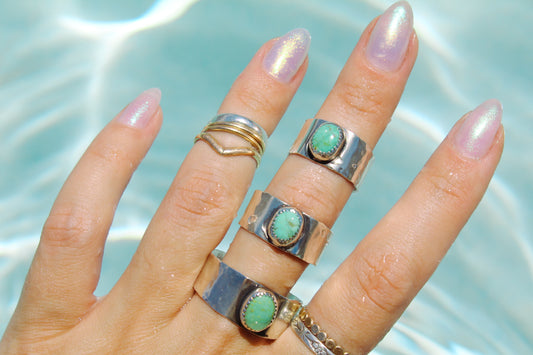 Turquoise Waters Saddle Rings