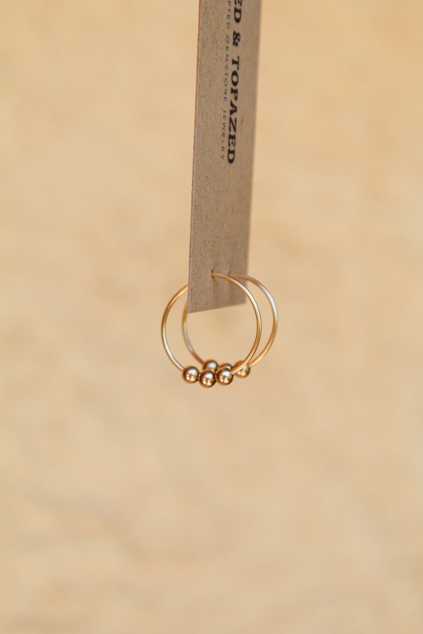 Gold Bead Hoop Earrings